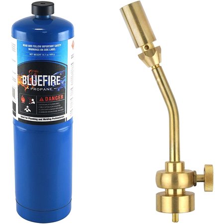 Bluefire Brass Pencil Flame Torch with Propane Cylinder BTM-7010-K-P